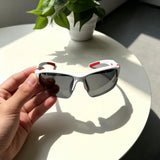 HSF Marketplace UV400 polarized sports sunglasses for outdoor activities, black wraparound frame and tinted lenses