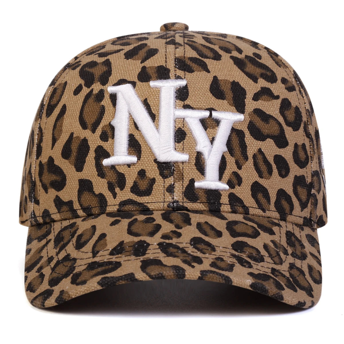 Unisex Letter Embroidery Leopard Print Baseball Caps Spring and Autumn Outdoor Adjustable Casual Hats Hip Hop Hat Sunscreen Hat