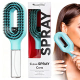 HSF Marketplace 2-in-1 spray hair brush with water mist and anti-static comb for detangling, frizz control, and scalp massage.