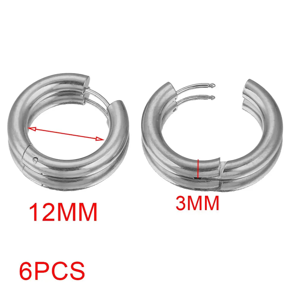 Gold plated large round hoop earrings for women, 6-piece jewelry set by HSF Marketplace