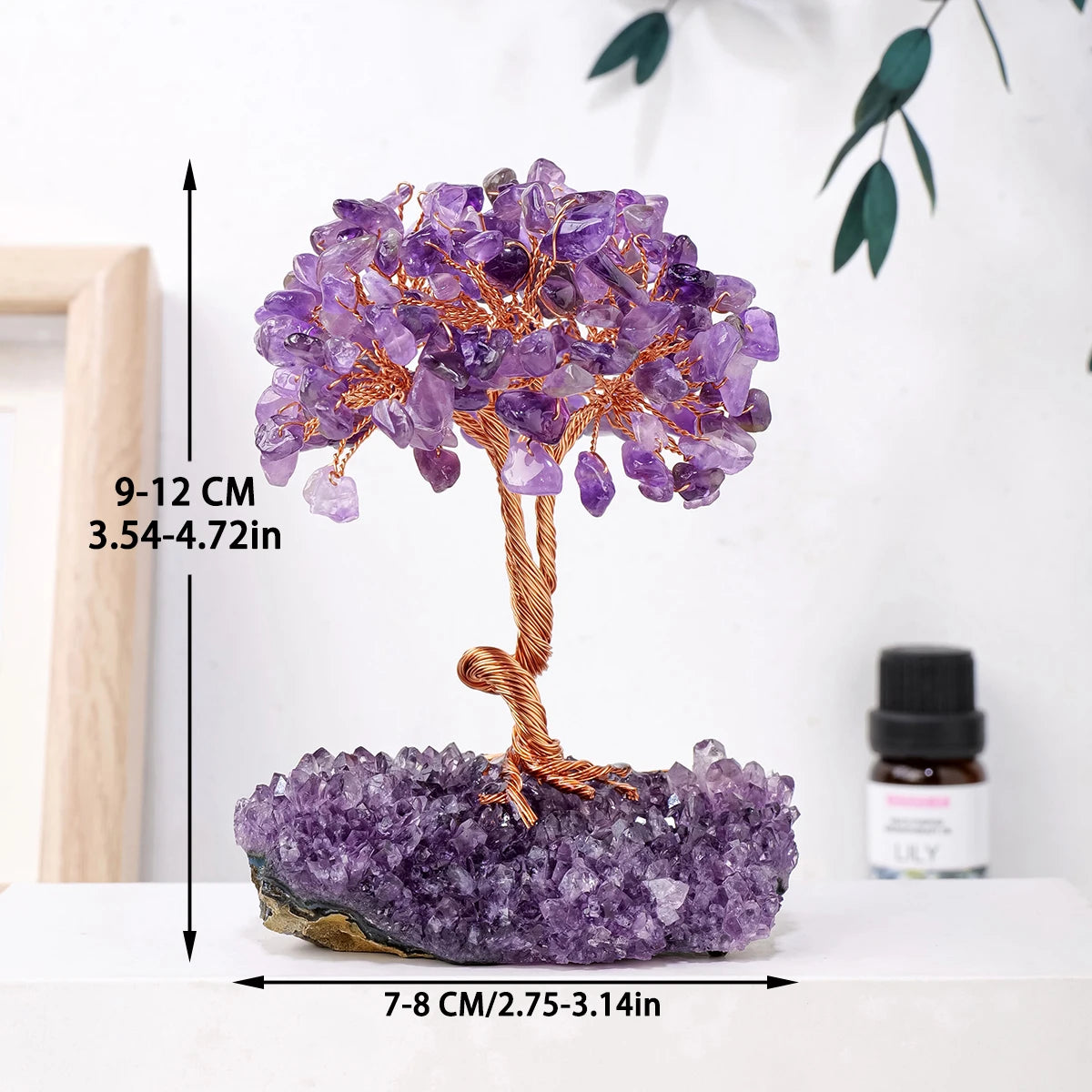 Natural Amethyst Cluster Crushed Stone Tree Crystal Gem Base Home Decoration Crafts Divination Energy Healing Meditation Gifts