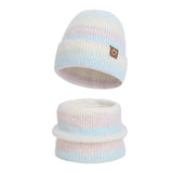 Women's winter cap, gloves and scarf set with soft fleece lining in coordinated neutral colors