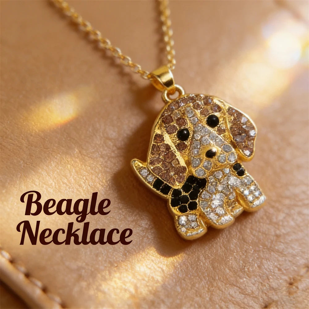 Cute Beagle pendant necklace in elegant jewelry design for dog lovers, by HSF Marketplace