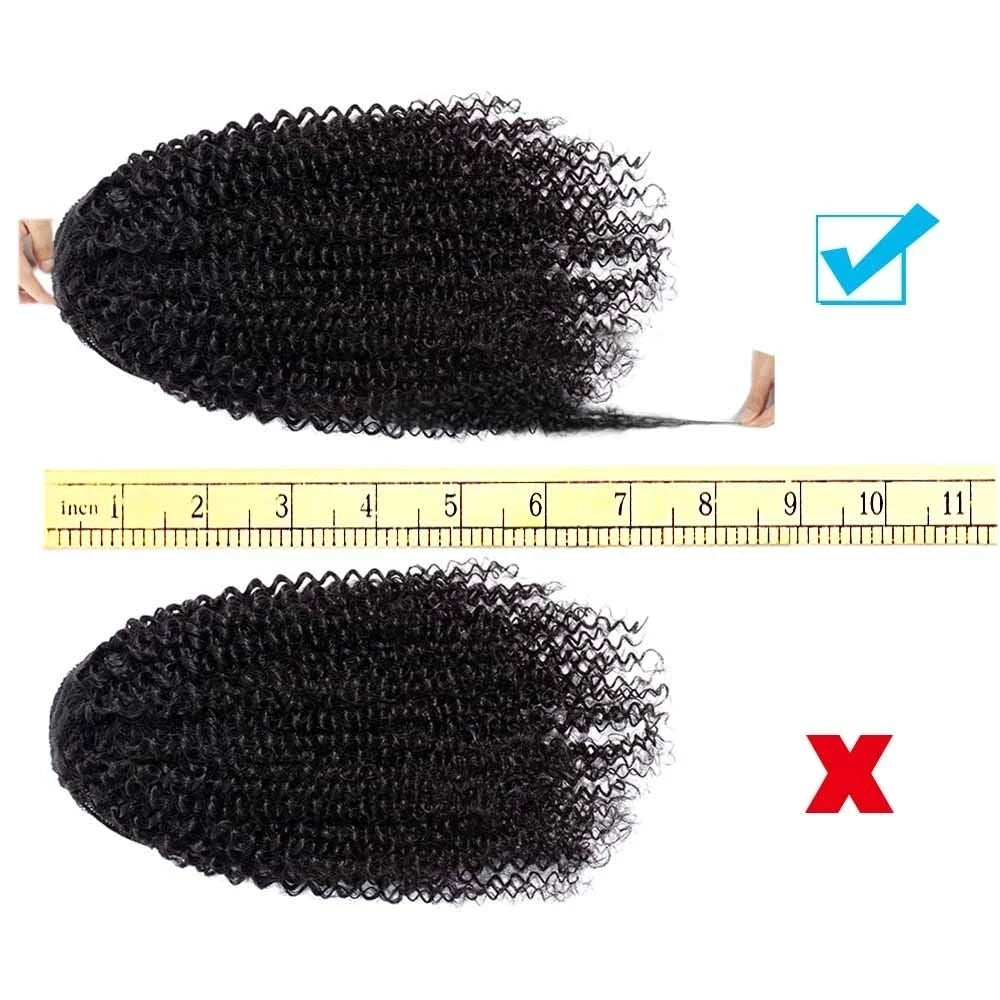 HSF Marketplace long afro kinky curly ponytail extension with claw clip, 100% human hairpiece for women