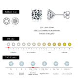MODIAN D Color moissanite stud earrings in 925 sterling silver, sparkling wedding jewelry for women