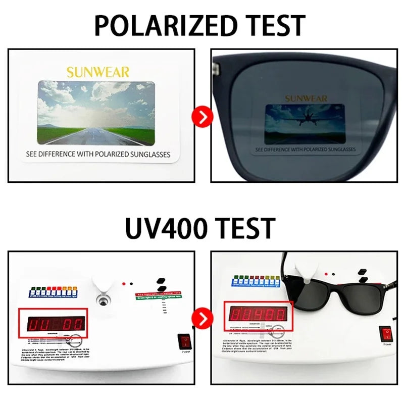 Polarized night vision sunglasses for men with PC frame and goggles, suitable for outdoor sports and daytime or nighttime driving.