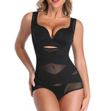 Vensslim full body shaper bodysuit with waist trainer and enhanced tummy control in black