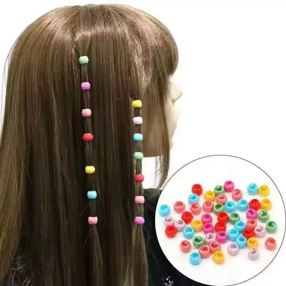 50-piece colorful plastic hair beads and claw clips for braids by HSF Marketplace