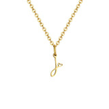 Gold plated dainty heart initial necklace with A-Z letter pendant, waterproof stainless steel jewelry for women.