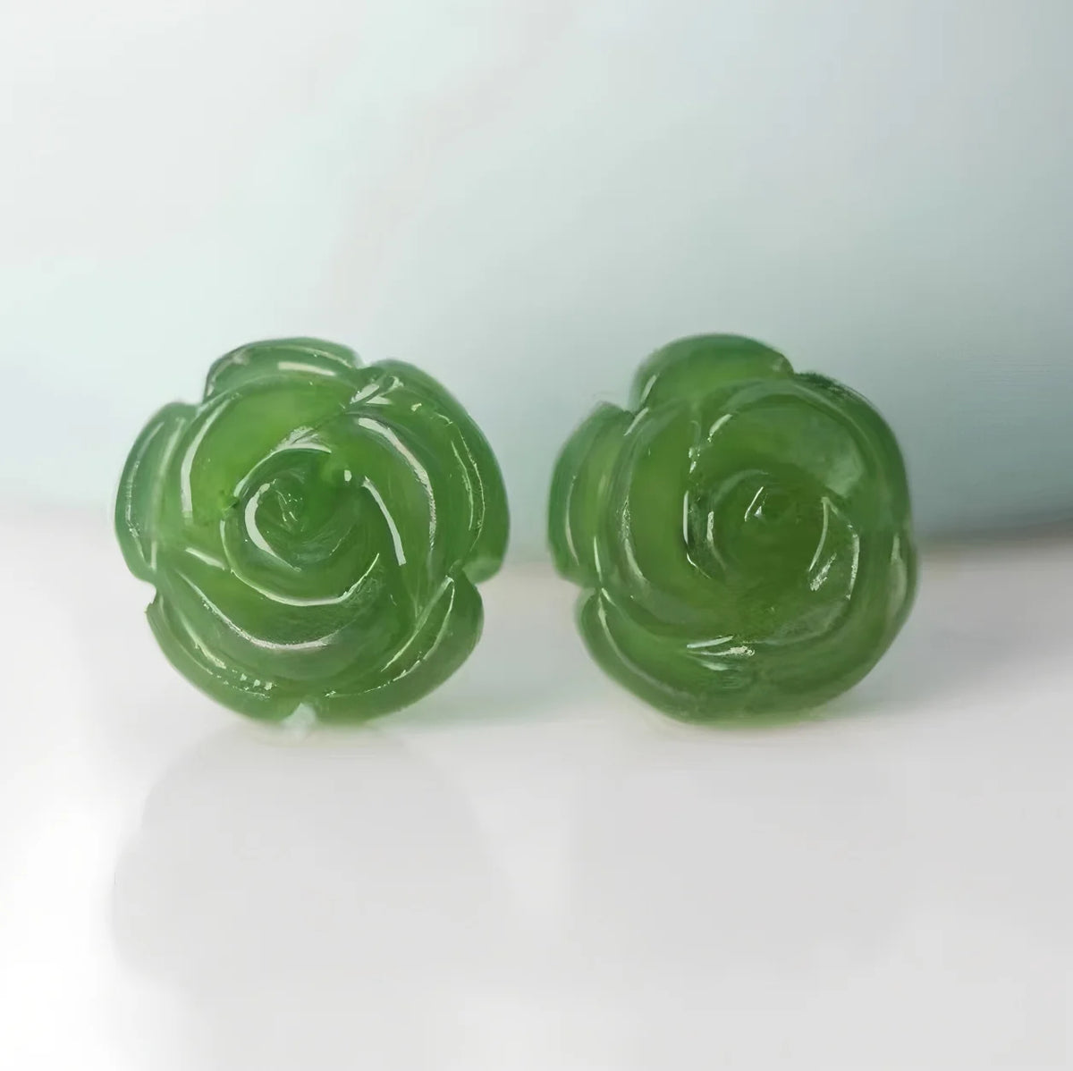 925 sterling silver jade drop earrings for women, elegant green gemstone jewelry by HSF Marketplace