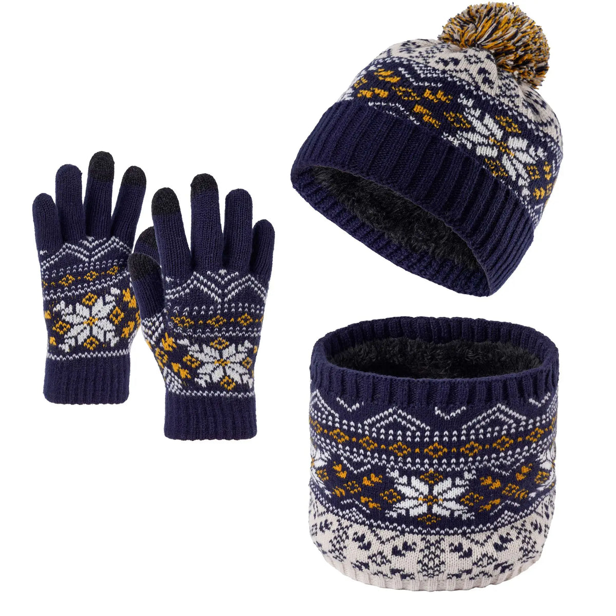 Children's warm knitted hat, scarf and gloves set for winter by HSF Marketplace