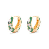 Bohemian flower cloisonné hoop earrings for women by HSF Marketplace