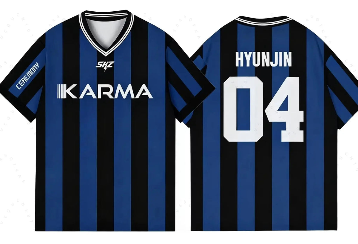 Kpop Stay Karma album T-shirt by HSF Marketplace, oversized black streetwear design for fans