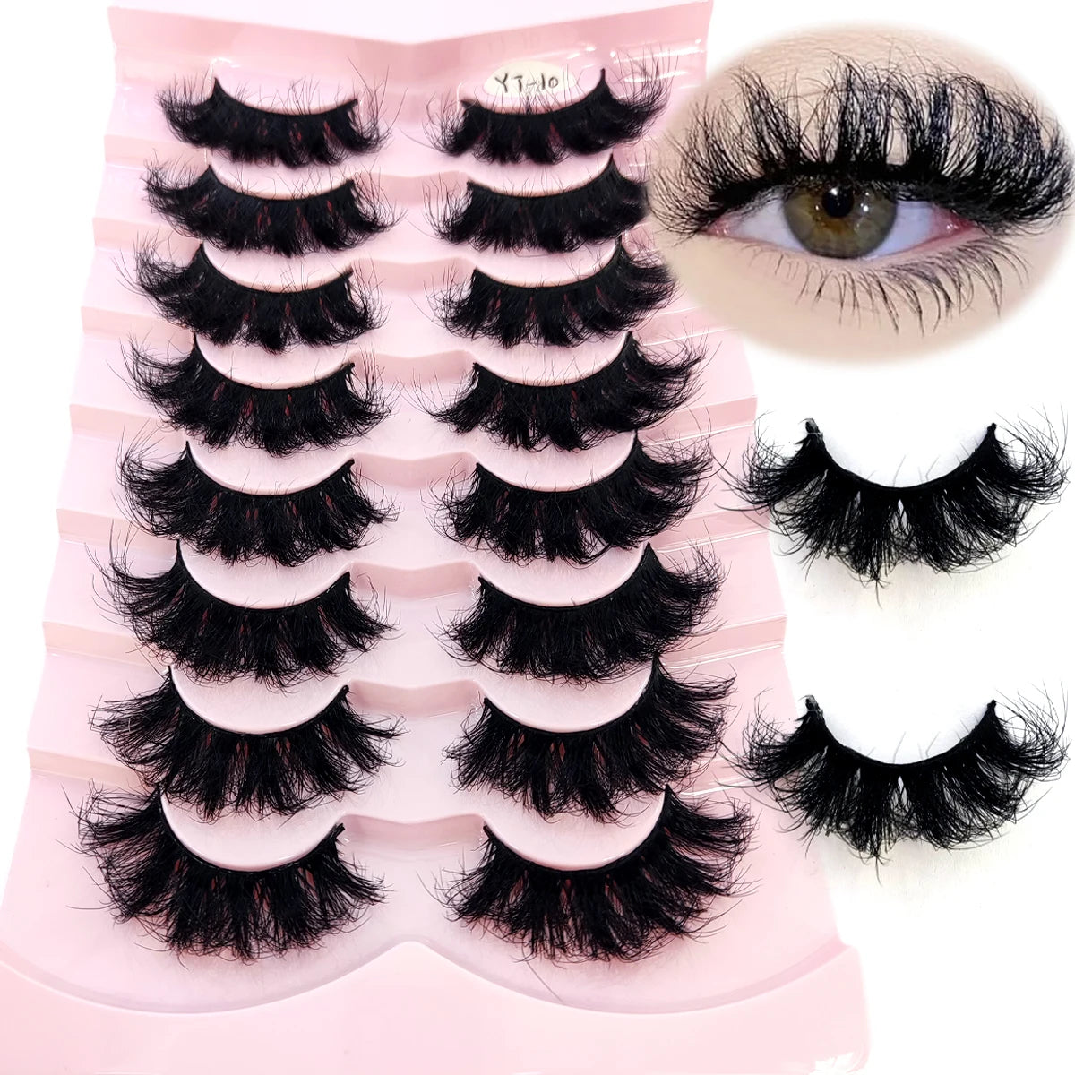 3D faux mink hair false eyelashes, 10 pairs of fluffy HSF Marketplace lashes