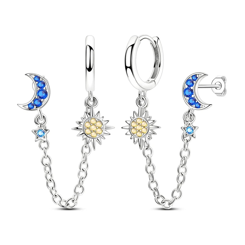 Hypoallergenic CZ zircon hoop earrings in 925 sterling silver by HSF Marketplace