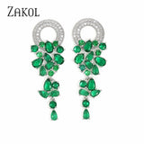 Elegant blue cubic zirconia drop earrings for women by HSF Marketplace