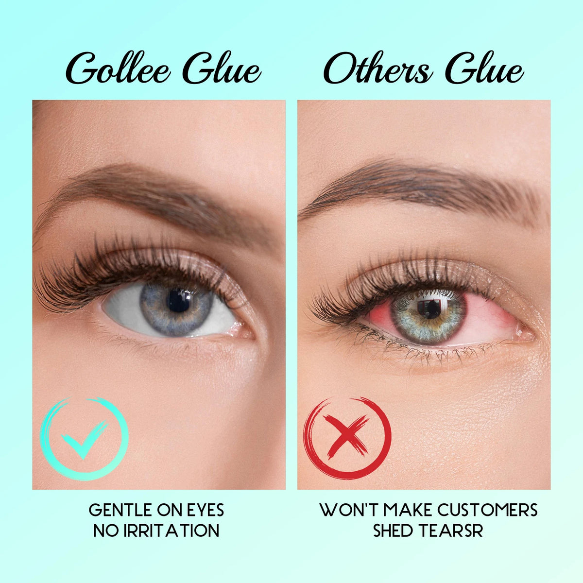 Gollee All Season Glue for Lash Extension 0.5s Fast Drying Strong Glue Stick False Eyelash 6-8 Weeks Waterproof Adhesive Makeup