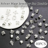 40-piece alloy dreadlock hair beads for braids and locs by HSF Marketplace