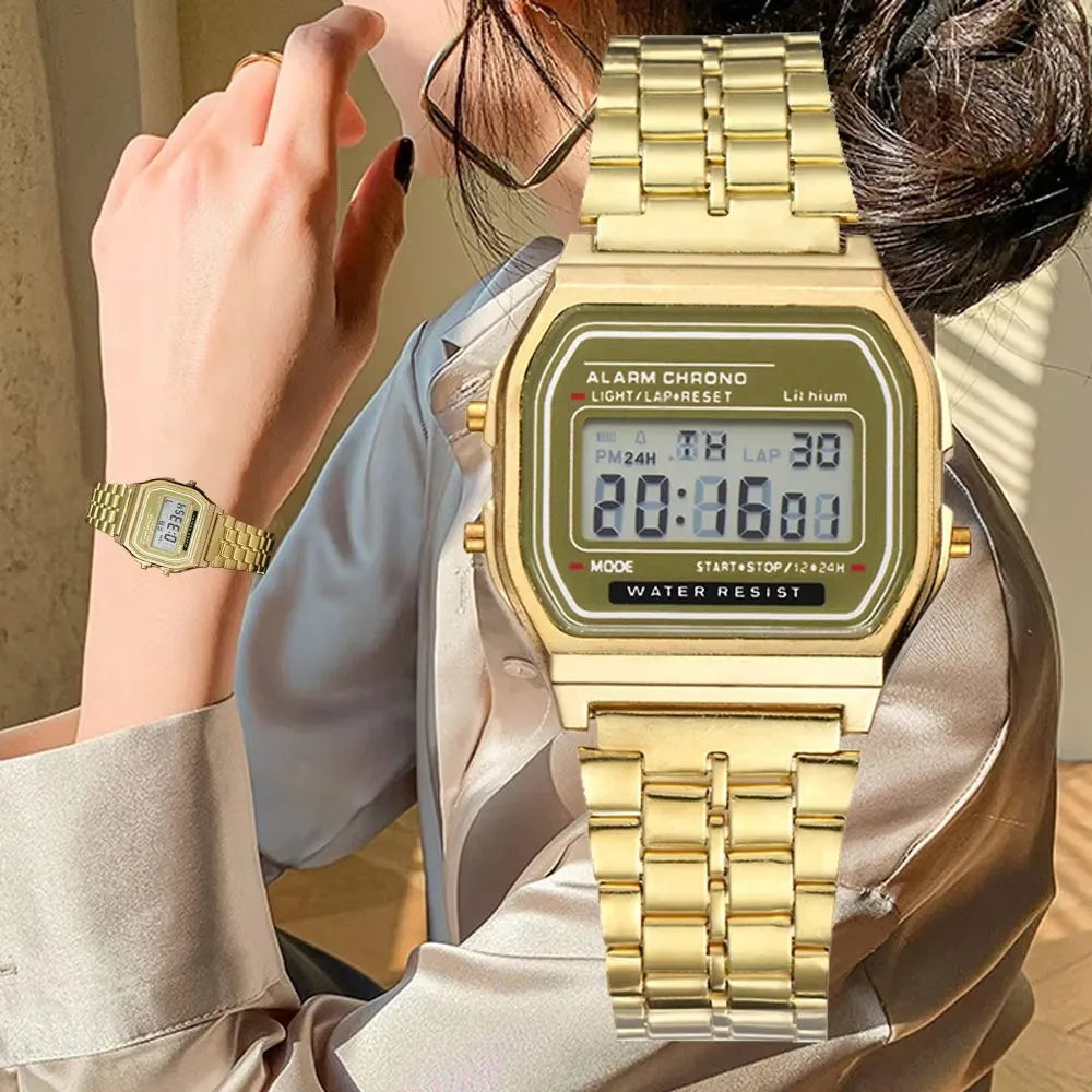 Unisex F91W Retro Men Women's Multifunction LED Digital Watch Stainless Steel Sports Wristwatches Ladies Electronic Wristwatch