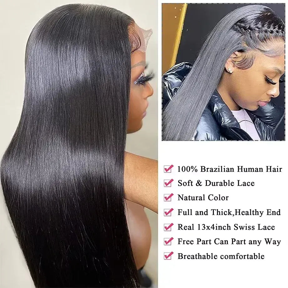 Smilegirl 180 Density Human Hair Brazilian 40 42 Inch Bone Straight Wigs Human Hair 13x4 13x6 HD Lace Frontal Human Hair Wigs