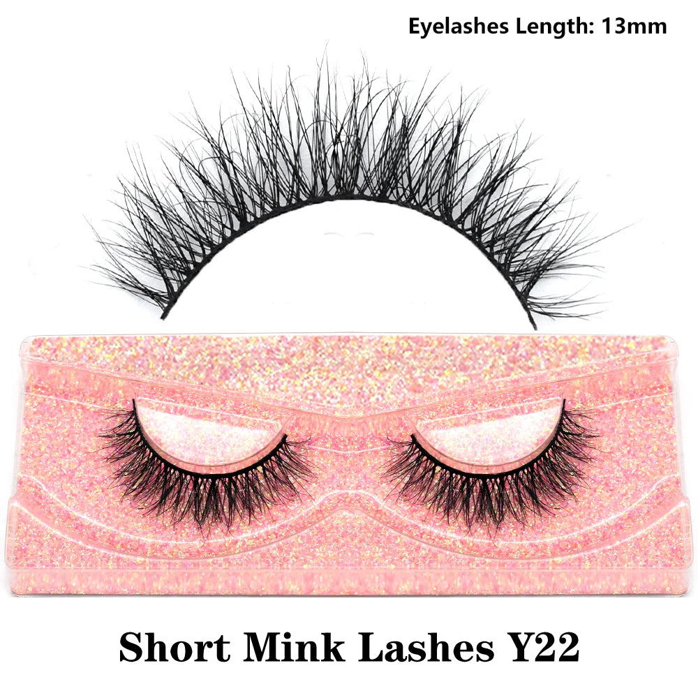 Dropshipping Short 3D Mink Lashes Fake Eyelashes Natural Soft Wispy Cruelty Free Lashes Fluffy Lightweight Eye Lashes Extension