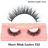 3D real mink false eyelashes by HSF Marketplace, fluffy wispy short clusters in a natural lash style