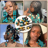 Colorful Braiding Wooden Hair Beads, 60-Piece Hair Styling Set by HSF Marketplace
