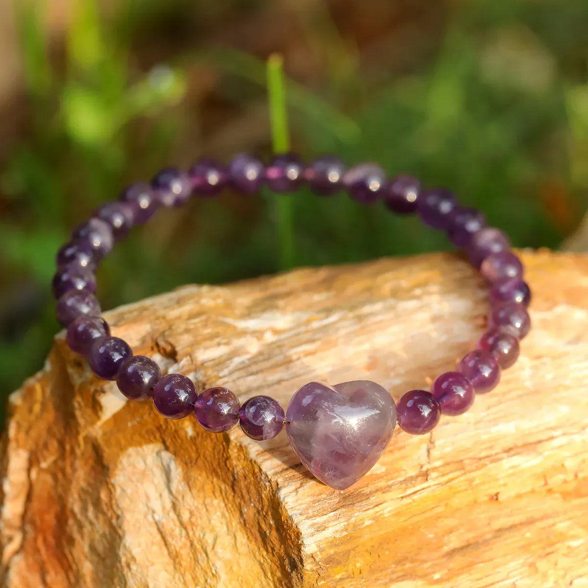 Natural Heart Crystal Bracelet Tiger Eye Amethyst Rose Quartz Healing Beaded Bracelets Women Chakra Meditation Jewelry Gift