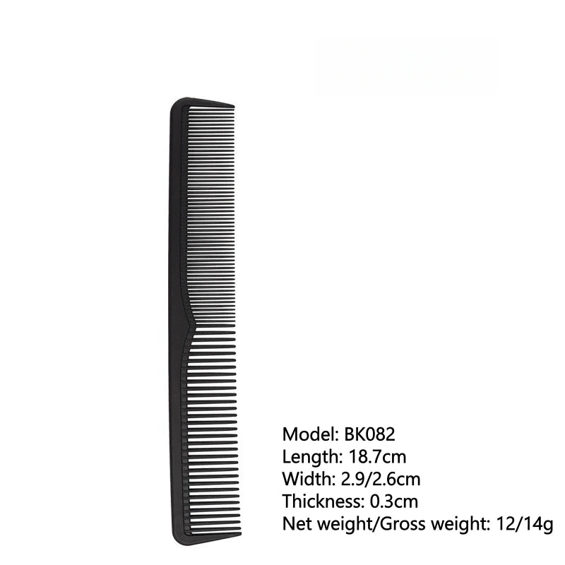 Black carbon double-sided hair cutting comb by HSF Marketplace, heat resistant and antistatic styling tool for professional barbers