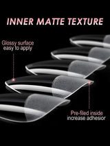 Short almond soft gel nail tips, full-cover false nails for acrylics and salon or home press-on manicures