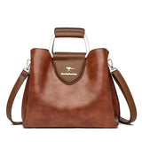 Genuine soft PU leather women's handbag by HSF Marketplace, vintage shoulder tote bag with large capacity and luxury design.