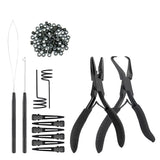 Lanshii Micro Ring Hair Extension Kit – Pliers & Remover Pliers + 200pcs 5mm Rings for Micro/I-Tip/Weft