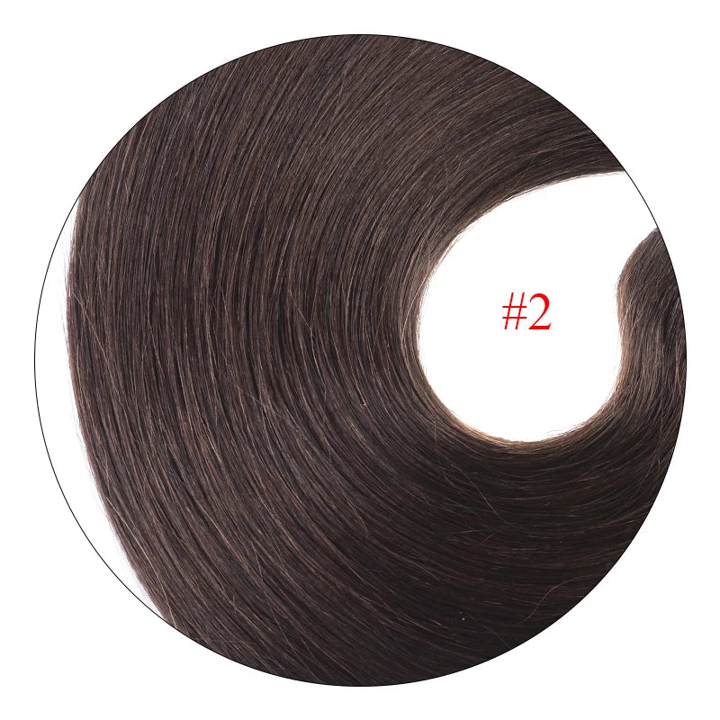 Doreen 100% Remy human hair clip-in ponytail extension, natural wrap ponytail piece in brown tones