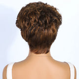 Rebecca short pixie cut curly wig in mixed brown 100% human hair by HSF Marketplace