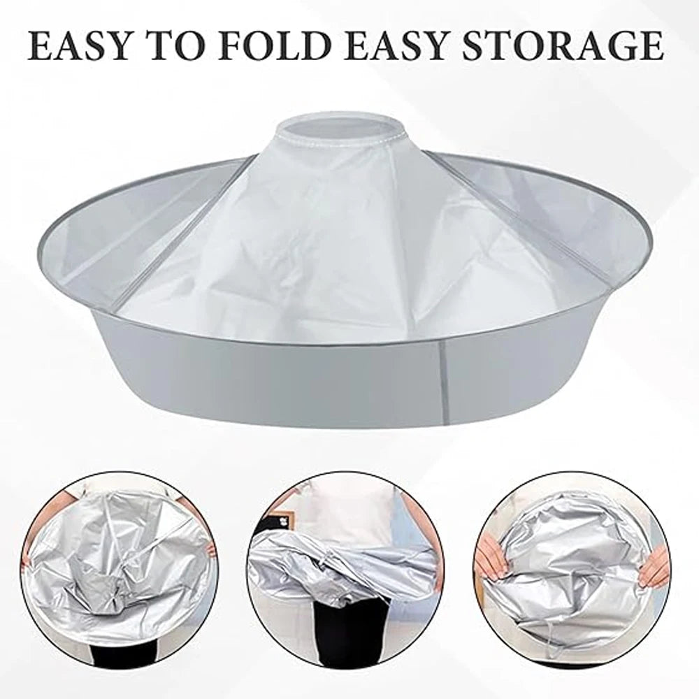 Waterproof Haircut Cape Umbrella, Portable Hair Clippings Catcher for Adults ,Reusable Hairdressing Cloak,Trimming/Coloring