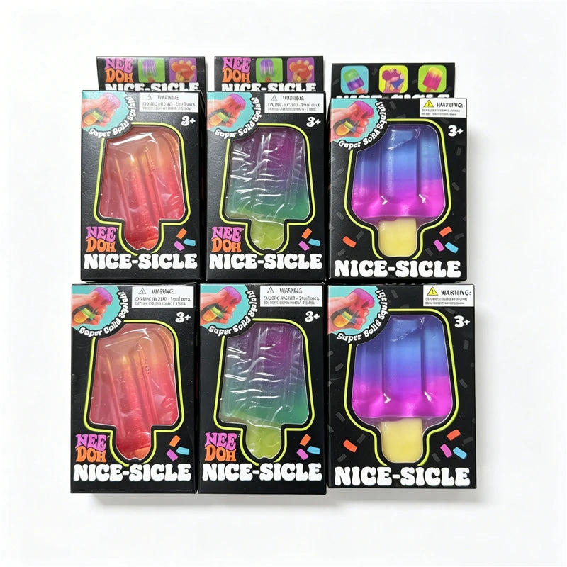 Needoh Nice-Sicle fidget toy sensory stress relief and focus toy in colorful popsicle shape