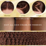 250% Density Chocolate Brown Jerry Curly 13x4 Lace Frontal Wigs Human Hair HD Lace Front Wig Human Hair  Deep Curly Wave Wig For Women