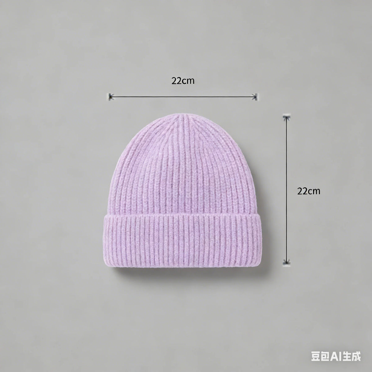 Warm knitted melon hat beanie for women and men, textured winter design in a cozy fit