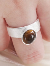 PANJBJ 925 Sterling Silve Topaz Ring for Women Gift Lace Hollowing Out Flower Wide Versatile Grace Vintage Jewelry Dropshipping