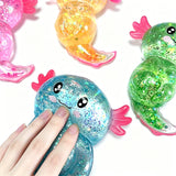 Glitter Maltose Axolotl Squishy Squeeze Toy Cute Fun Anxiety Relief Salamander Slow-rebound Stress Balls Fidgets Toys