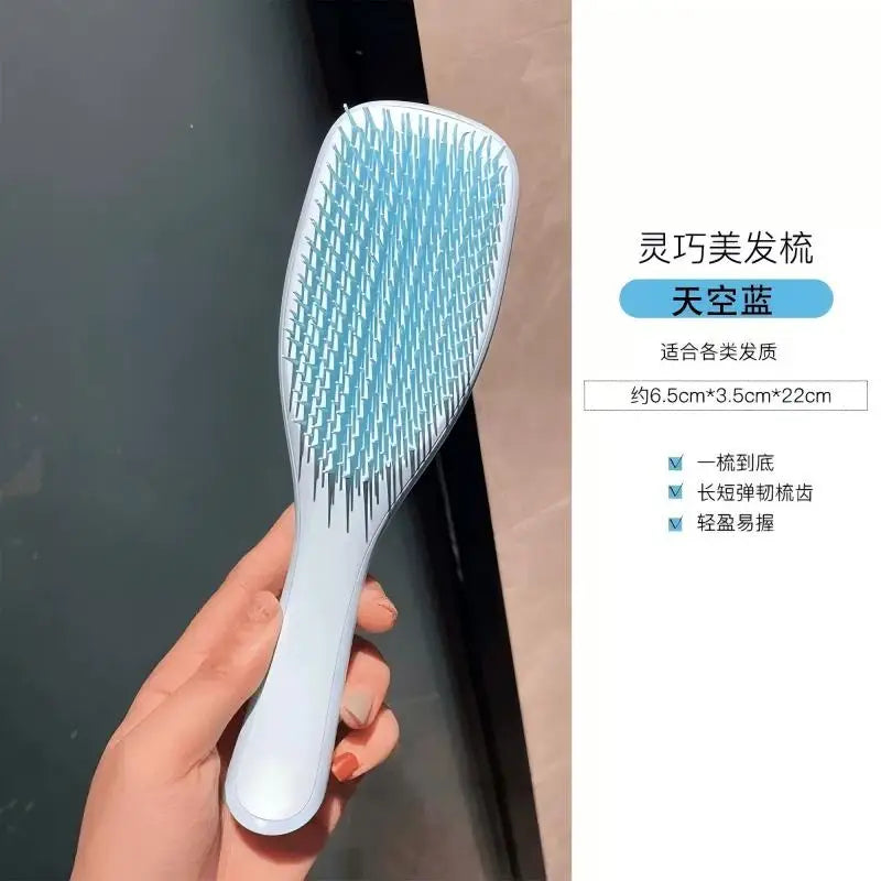 Anti-Static Tangle-Free Portable Hair Comb for Curly And Straight Hair Dandruff-Free Plastic Comb with Handle for Home Use
