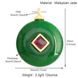 Jade agate, amethyst, amazonite, water grass, and lapis lazuli charm pendant in 18K gold plating for necklace craft making.