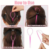 Plastic magic pull hair pin clip for braids and ponytails, HSF Marketplace hair styling tool with compact, reusable design.