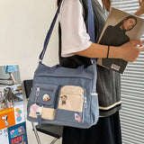 Waterproof canvas women's handbag with shoulder strap, nylon tote, and crossbody style, featuring Oxford design for girls.