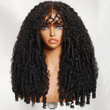 Burmese curly glueless human hair wig with bangs by HSF Marketplace