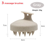 Silicone shampoo brush head and scalp massage comb from HSF Marketplace, used for hair washing and scalp massage.