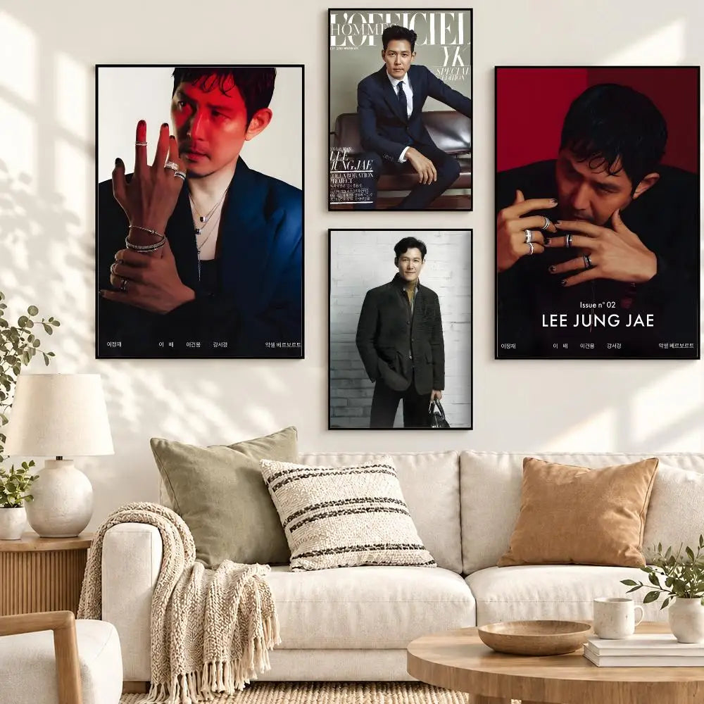 Lee Jung-jae portrait art poster for home decor, K-Culture merch from HSF Marketplace