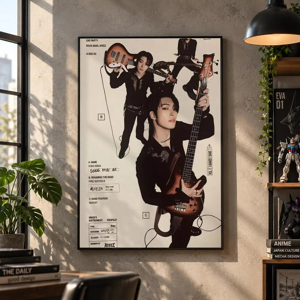 ATEEZ K-pop boy group poster for bedroom and living room decor by HSF Marketplace