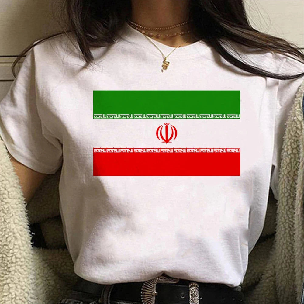 Women's Funny Iran T-Shirt by HSF Marketplace, casual Harajuku-style graphic teeacles