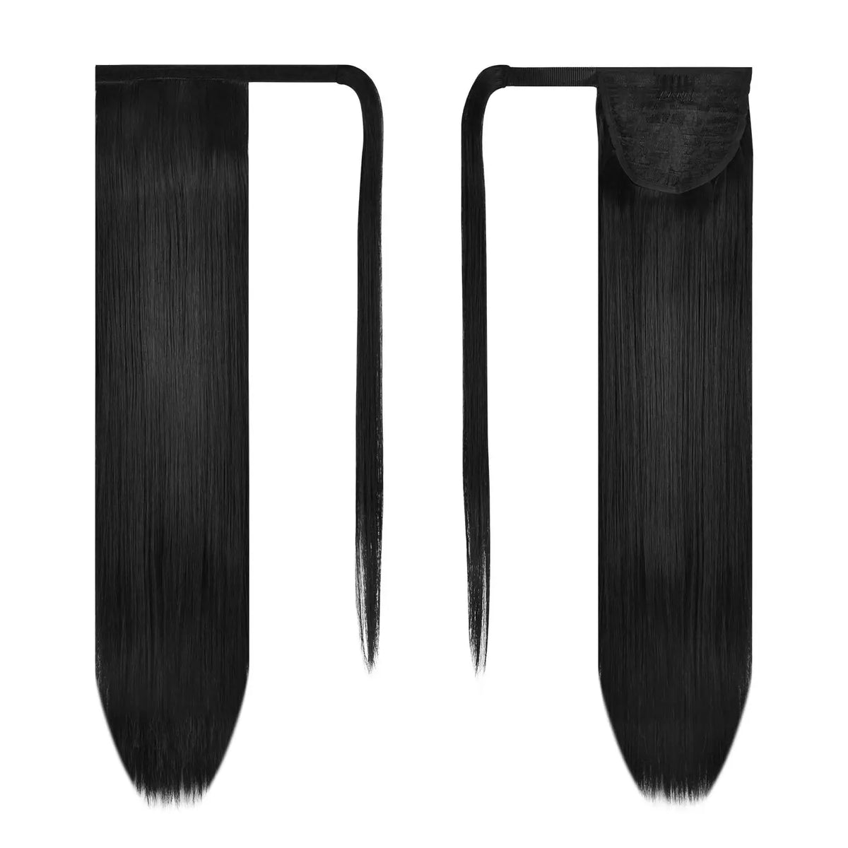 14 Inch Human Hair Ponytail Long Wrap Around Ponytail Natural Black Real Hair Ponytail Extension for Women Natural Black